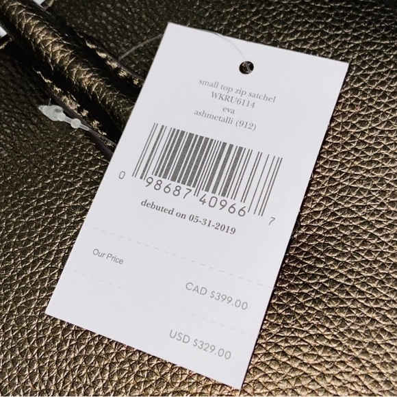 KATE SPADE New York Eva Small Top Zip Crossbody Bag ASH METALLIC MSRP $329 - Picture 3 of 10